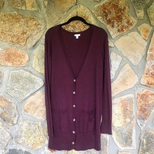 BP. Long Cardigan - Burgundy